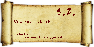 Vedres Patrik névjegykártya